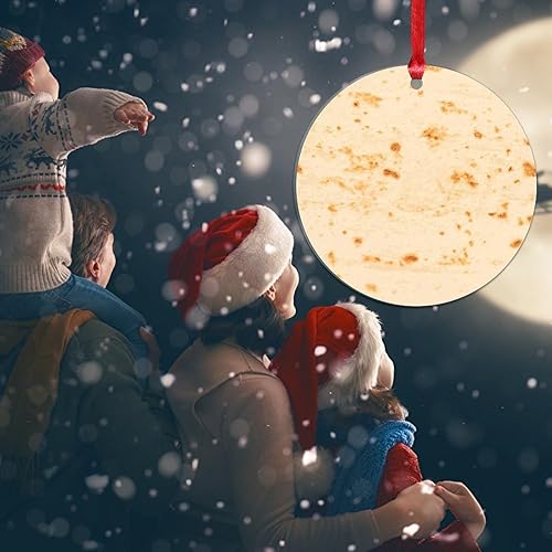 Miniatura 5 de Divertido adorno de comida para árbol de Navidad, tortilla mexicana, adorno acrílico de Navidad, decoración de árbol de Navidad, decoración de