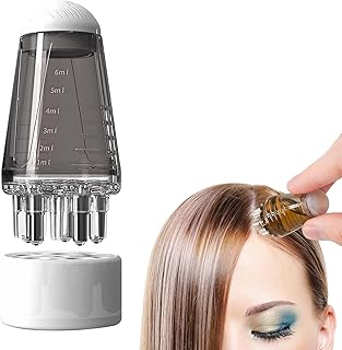 Goodern Hair Oil Applicator,Dual Application Scalp Oil Comb Applicator Hair Root Comb Bottle Bathroom Ball Hair Oil Applicator Home Essential Oil Bottle Hair Care Accessory for Various Liquids- Grey
