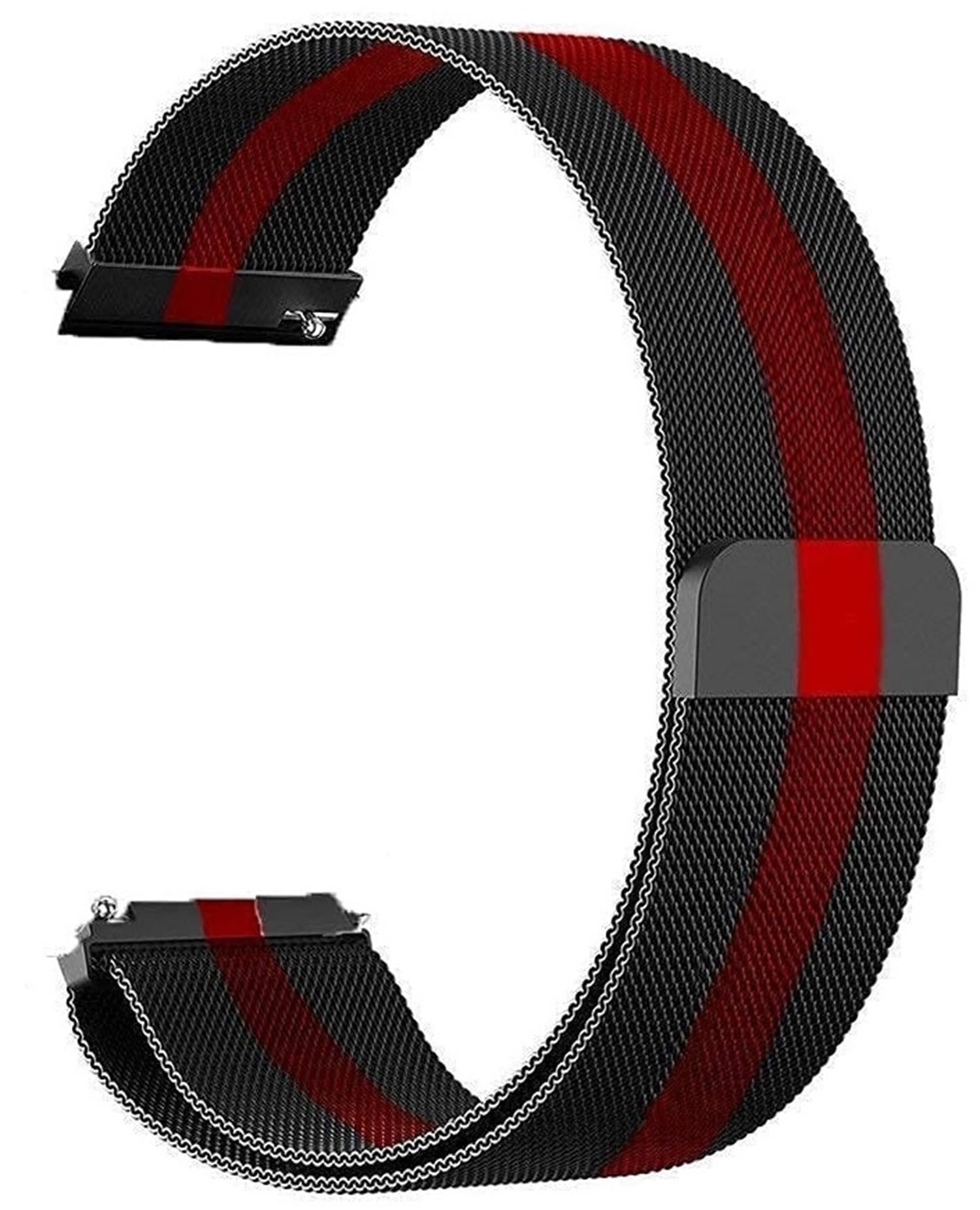 AMiRiTE AMB07 20MM Adjustable Magnetic Metal Mesh Chain Watch Band/Straps Compatible with Amazfit GTS 2 Mini, Amazfit Bip/Bip U/Pro/Lite, Amazfit GTS/ 2/2e/GTR Galaxy Watch Active 2 (RED & BLACK) (B0B94QB8JZ) Amazon Price History, Amazon Price Tracker