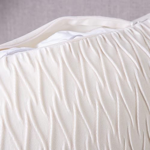 Miniatura 4 de MADIZZ Juego de 2 fundas de almohada decorativas de terciopelo súper suave con textura y estilo europeo lujoso, fundas estilo europeo para sofá y