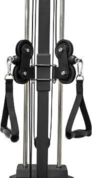 XS Sports Cable Pulley Crossover Machine XL - Home Gym Adjustable Dual Pulley wall mounted system with 90kg weight plate stack , Functional Trainer