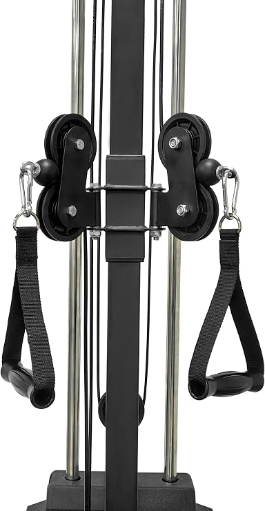 XS Sports Cable Pulley Crossover Machine XL - Home Gym Adjustable Dual Pulley wall mounted system with 90kg weight plate stack , Functional Trainer
