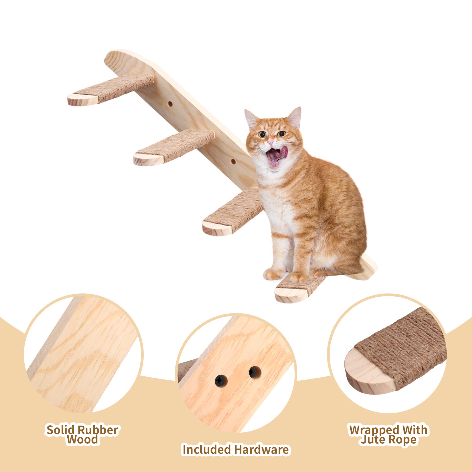 Parete di Arrampicata e Amaca per Gatti - Set 3 Pezzi per la Maggior Parte dei Gattini
