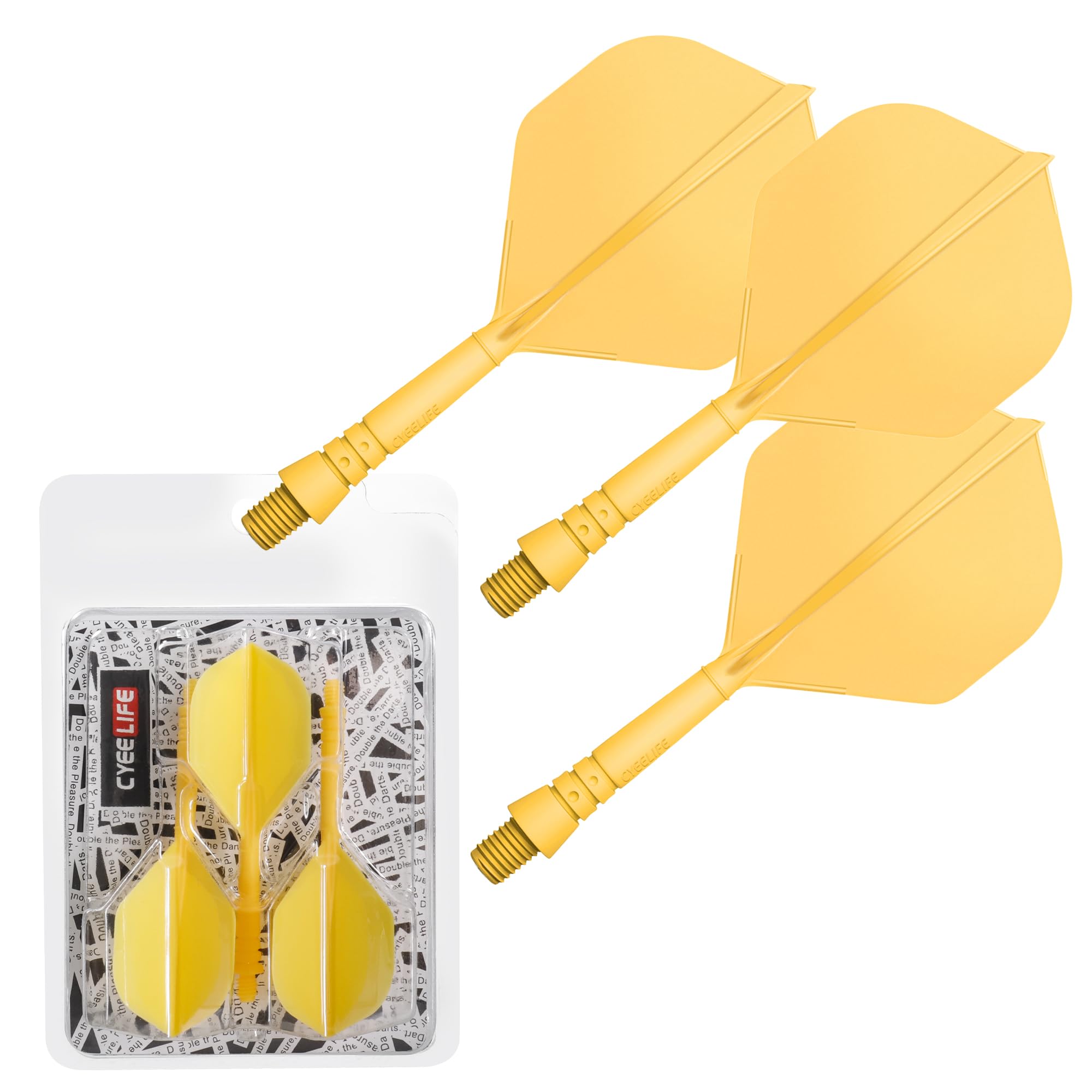 CyeeLife Integrated Dart Shaft and Flights Standard Shape,Dart Accessory Black/Red/Blue/Green/Yellow