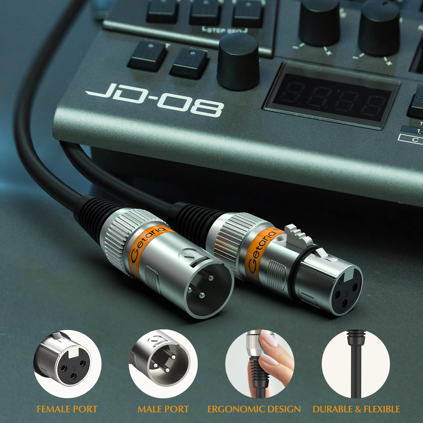 Lot De 2 Câbles XLR Mâle/femelle 0,9 M - Câble Microphone équilibré Pour Studio, Mixage, Podcast