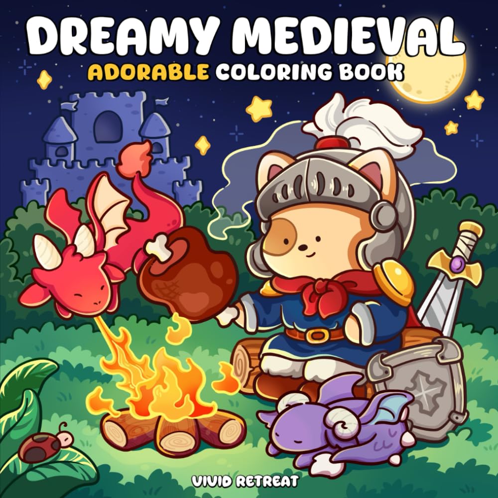 Dreamy Medieval: A Coloring Book for Adults and Teens Featuring Cute Characters and Cozy Life in the Kingdom of Animals for Relaxation