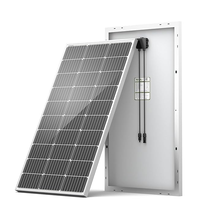 HQST 100W 12V Monocrystalline Solar Panel with Solar Connector