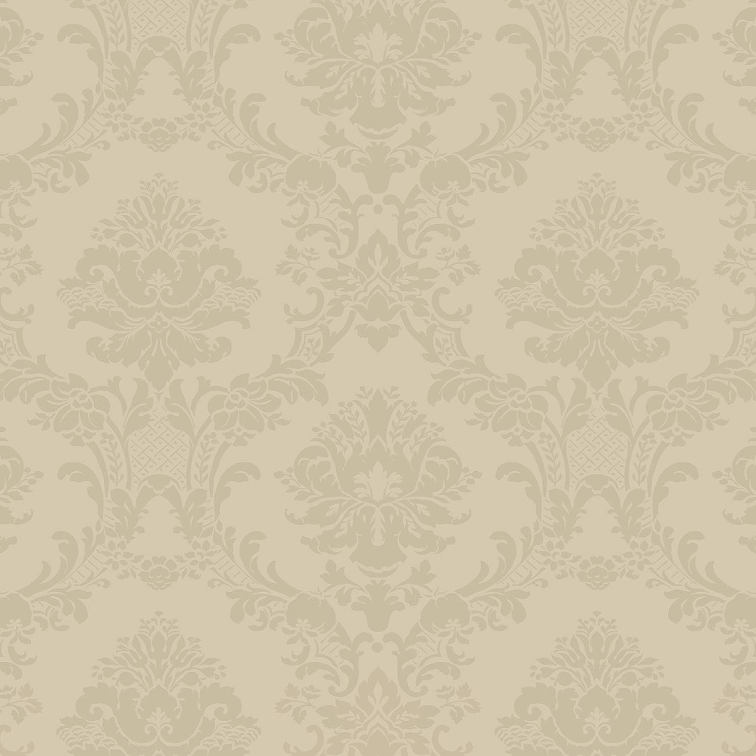 Damask Wallpaper in Navy, Blue