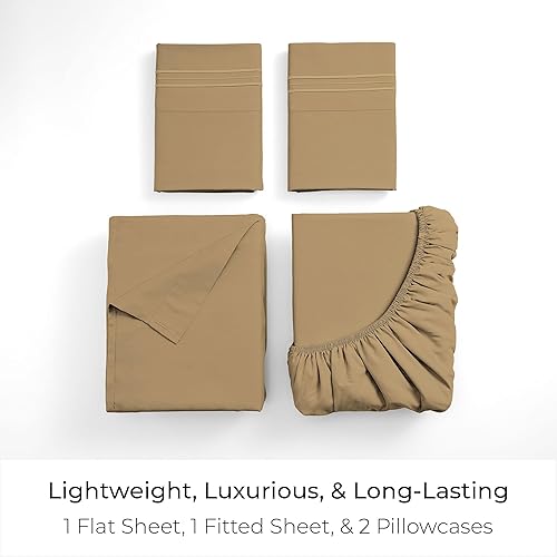 Miniatura 3 de Mellanni Juego de sábanas tamaño King, 4 piezas de la colección icónica, sábanas y fundas de almohada, lujosas y extra suaves, refrescantes, para