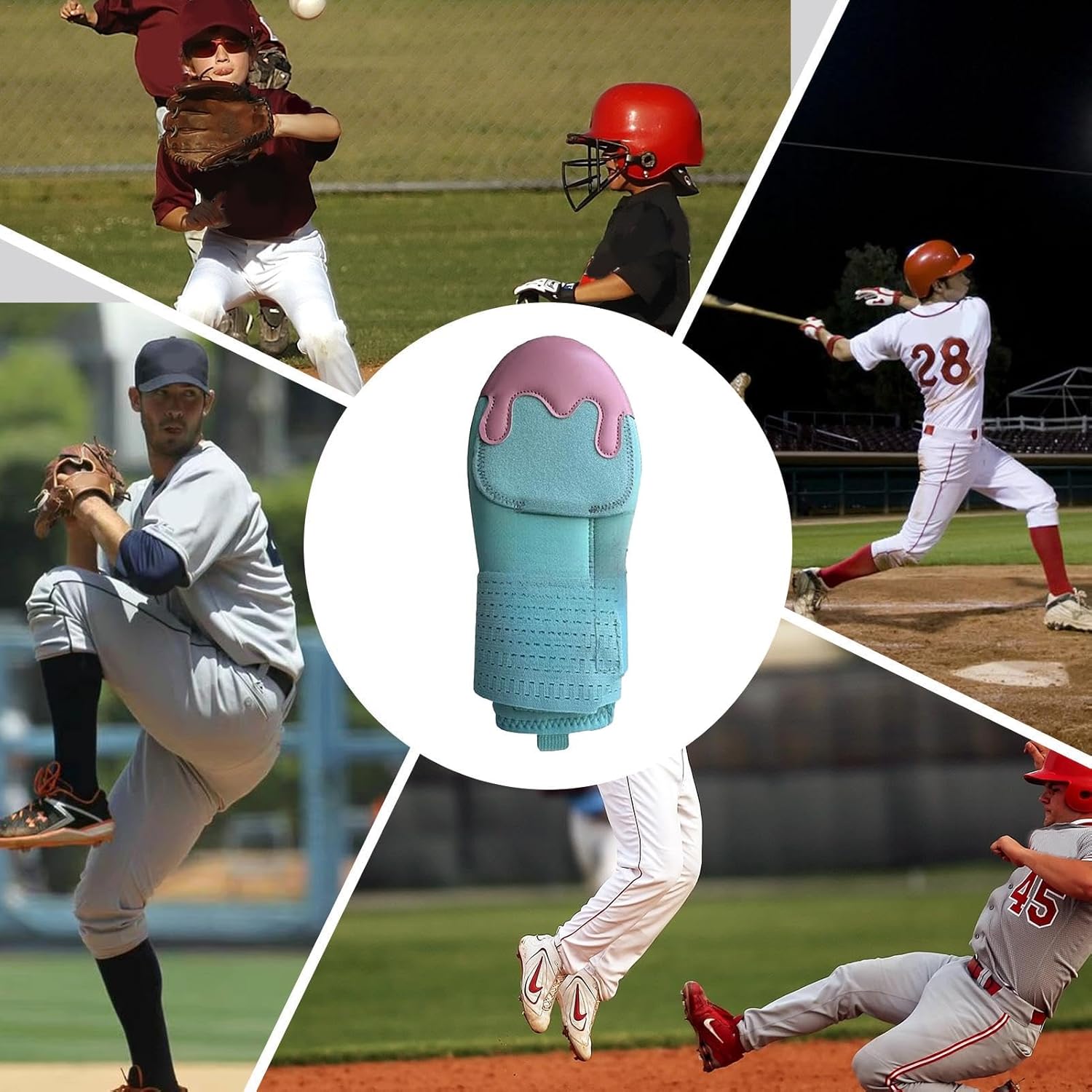 Baseball Sliding Mitt | Adjustable With Compression Strap | Youth Glove | Elastic Mitten for Kids