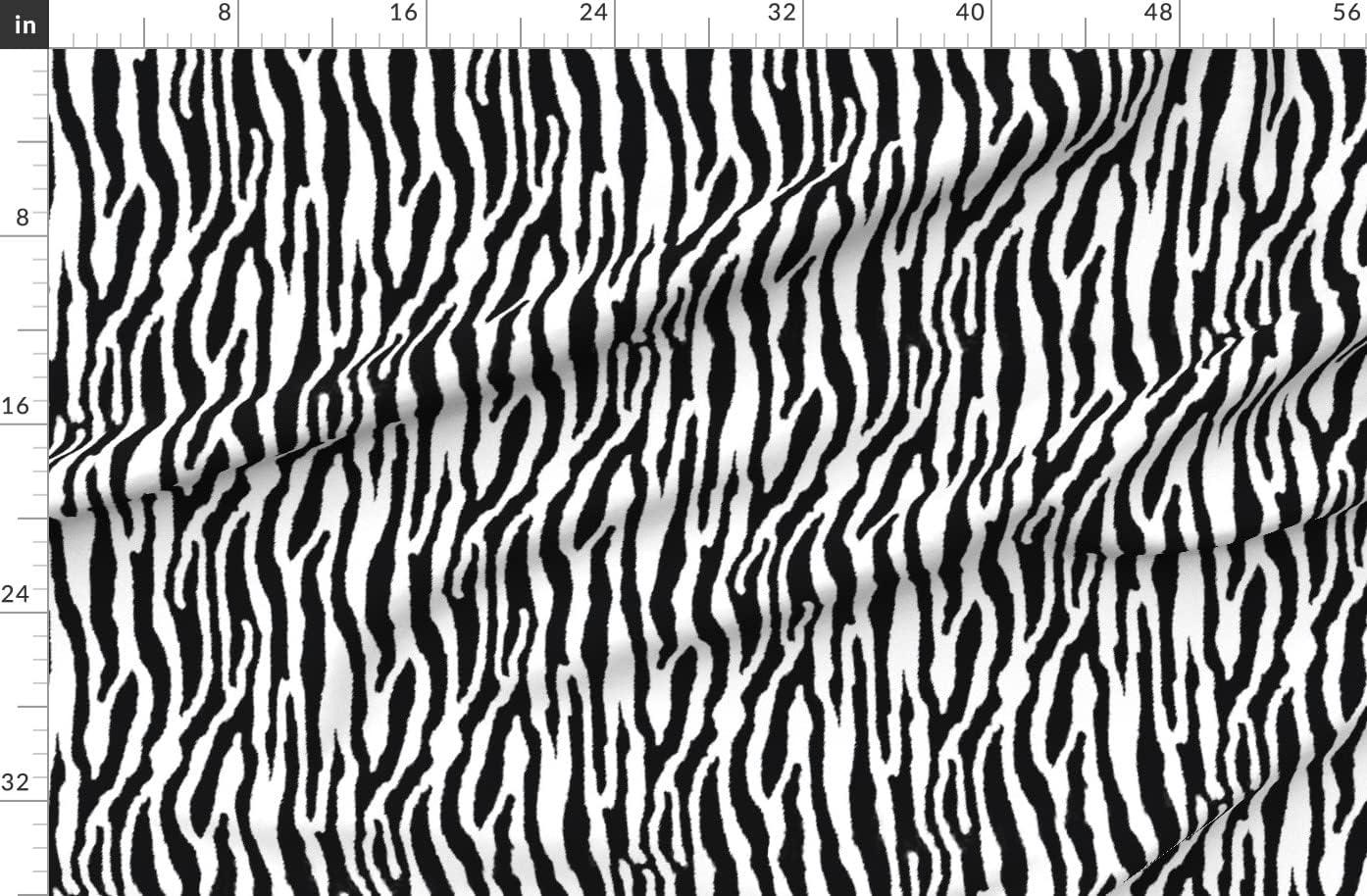 Spoonflower Fabric - Zebra White Tiger Stripes Horse Zoo Printed on Organic Cotton Sateen Fabric by The Yard - Sewing Quilting Apparel Home Decor