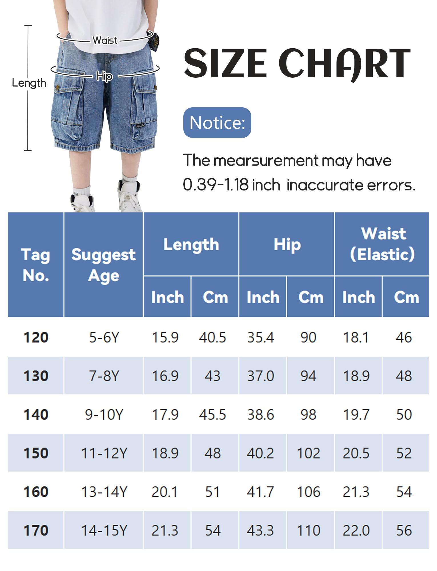 SEAUR Pantalon Corto Vaquero Niño Pantalón Cortos de Pierna Ancha en Denim Baggy Jean Shorts Elástico Cintura Bermuda con Bolsillos Denim Shorts Boys