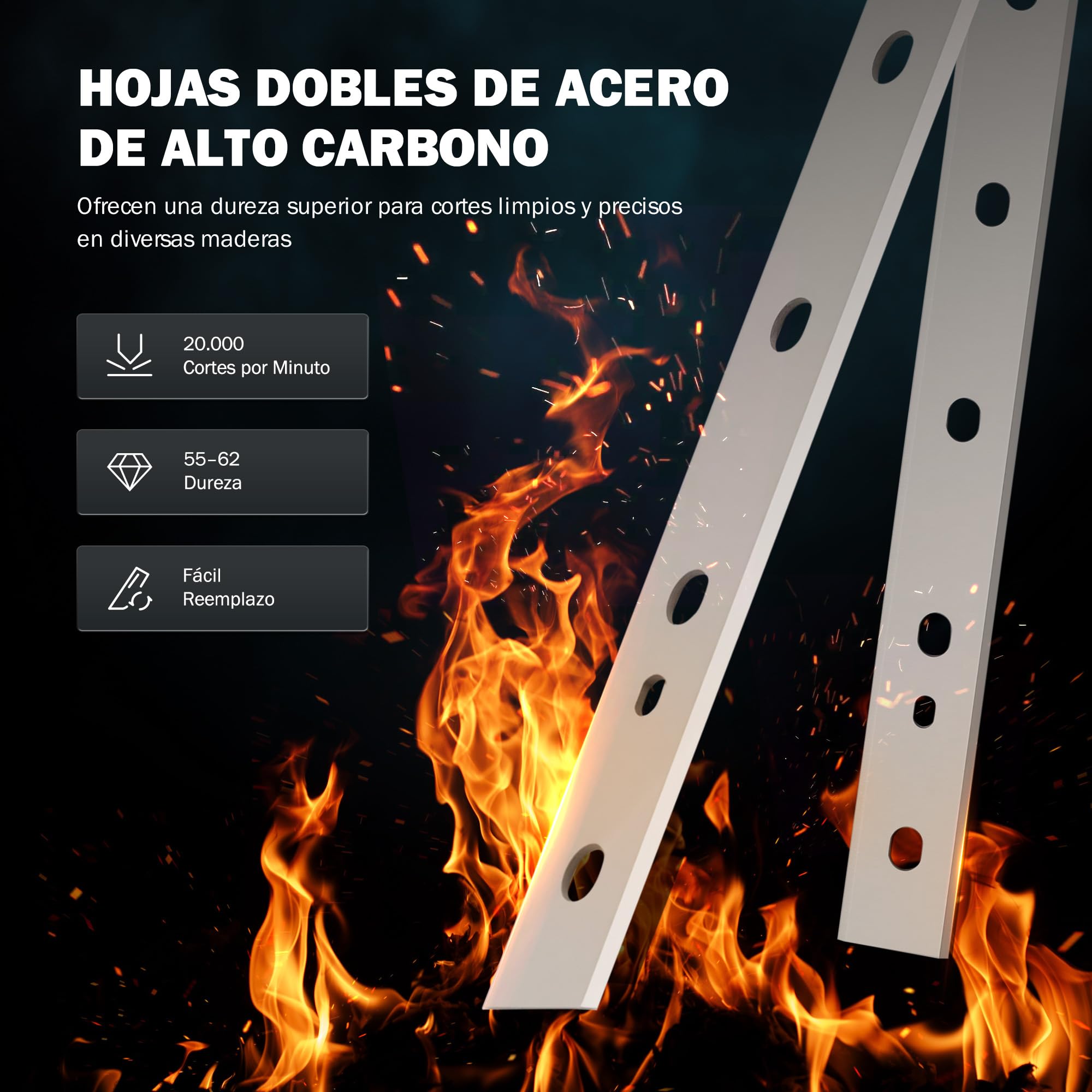 ZELCAN Cepilladora de Sobremesa para Madera 33 cm, 2000W, 2 Cuchillas, 20000 Cortes/min, Cepilladora Espesadora para Carpintería Profesional