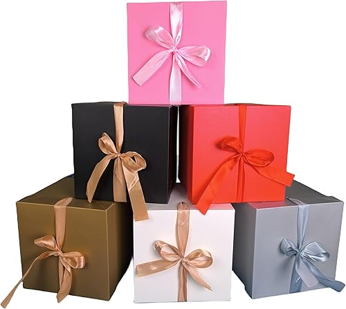 12 cajas de regalo de colores mixtos con tapas, caja de almacenamiento multicolor para regalos de cumpleaños, dama de honor, boda, fiesta de San