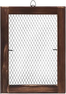 Fern Hanging Board Wall Mounted Wood Planter with Wire Mesh Air Plant Holder Indoor Outdoor Small Wood Planter for Ferns and Succulents