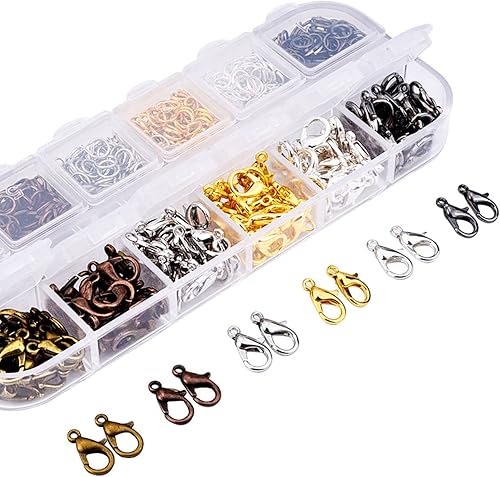 Miniatura 4 de Mudder - Cierre de pinza de langosta y 6 colores abiertos para bisutería (0.472 in, 0.197 in)