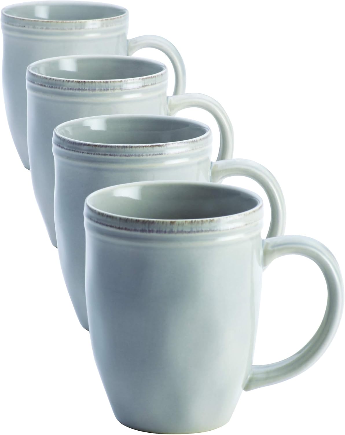 Rachael Ray Cucina Dinnerware 16-Piece Stoneware Dinnerware Set, Sea -Salt Grey