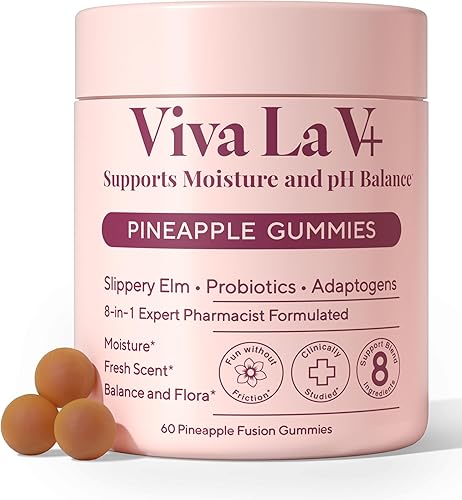 Gomitas probióticas vaginales 8 en 1 para mujer, humedad íntima, pH equilibrado, olor saludable, equilibrio de levadura y apoyo de flora + vitamina