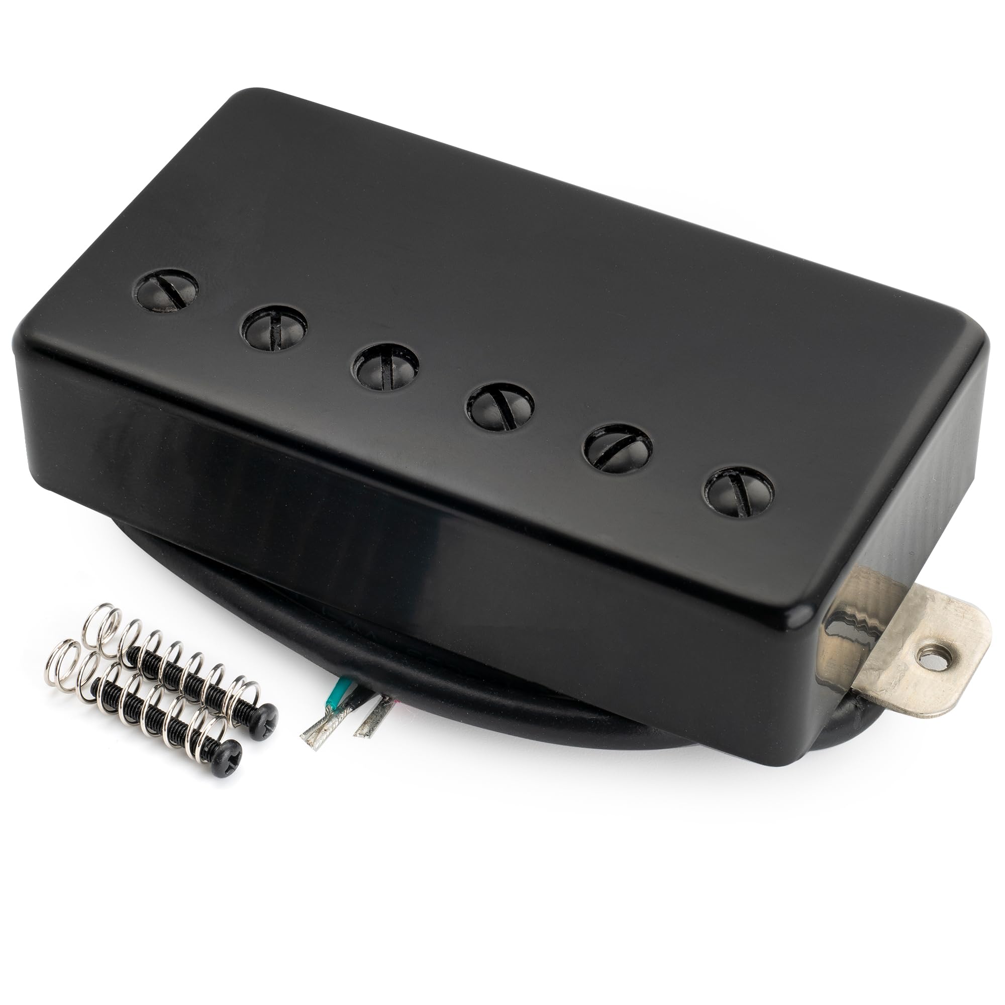Musiclily Pro LP-CMHA Alnico 5 Covered Humbucker Tonabnehmer Hals Pickup 7,5K für LP Style E-Gitarre, Schwarz