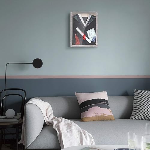 Miniatura 6 de Love-KANKEI Caja expositora de 11 x 14 pulgadas, marco de fotos con parte trasera de lino, recuerdos de premios, medallas, fotos, caja de memoria,