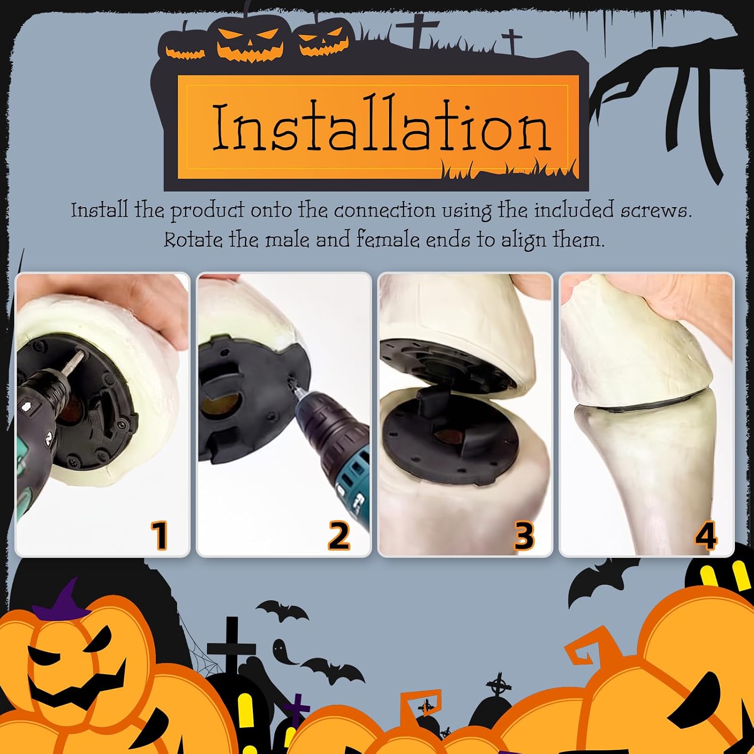 12 Ft Skeleton Replacement Part for 12 Foot Skeleton Head Arm Connectors