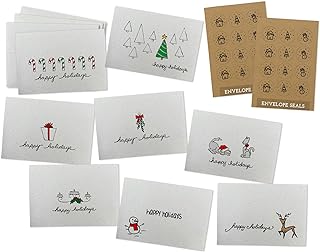 Happy Holidays Greeting Card/Gift Tag Collection - 24 Cards with Envelop...