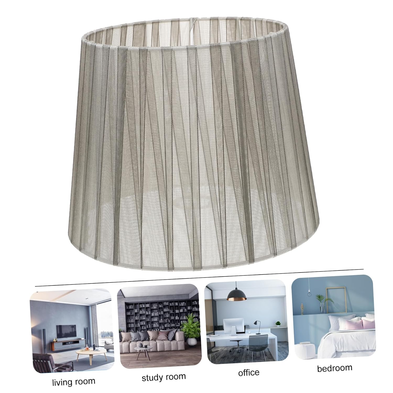 Levemolo Household Decorative Drum Lampshade Replacement Grey Table Lamp Shade for Stylish Light Fixture Cover for Bedroom and Living Room Decor