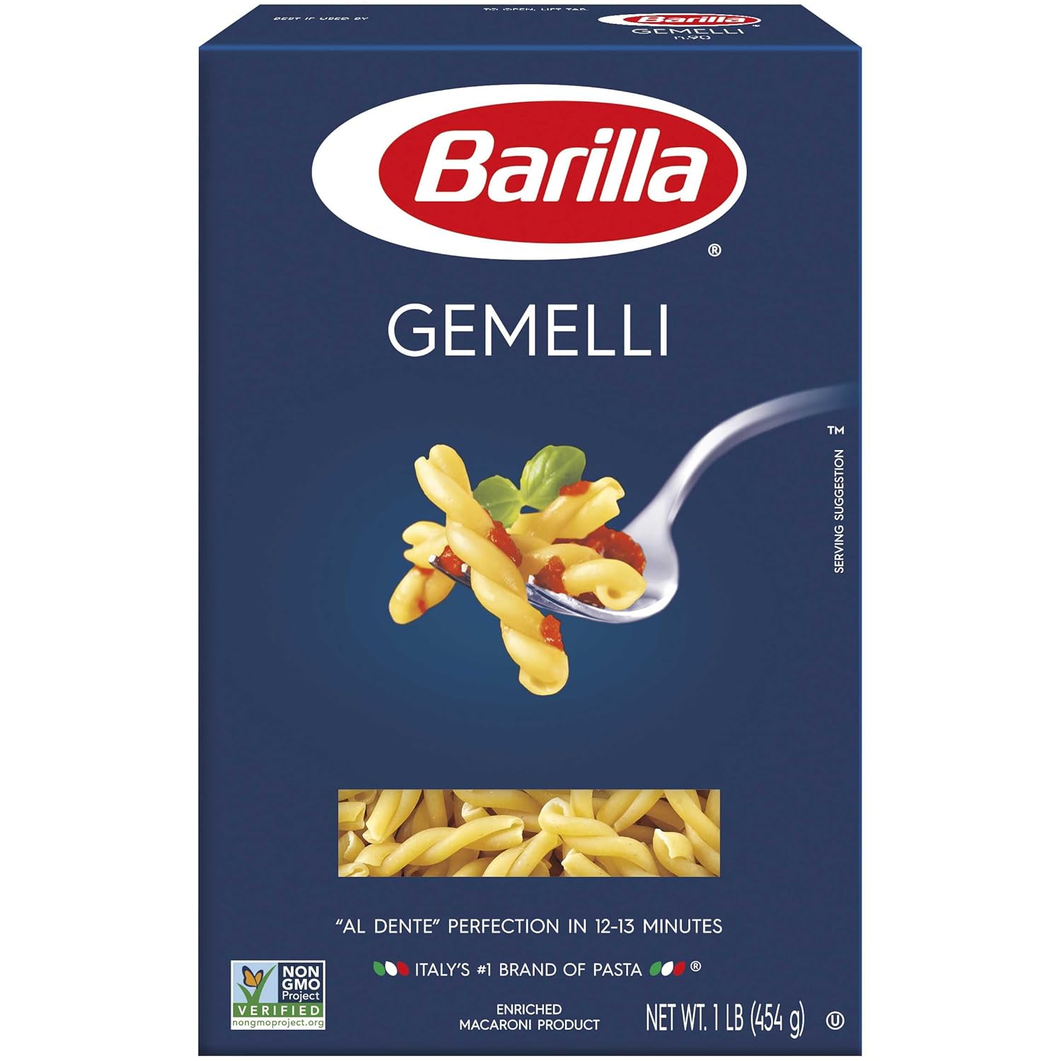 Barilla Gemelli Pasta, 16 oz. Box (Pack of 16) - Non-GMO, Made with Durum Wheat Semolina - Kosher Certified