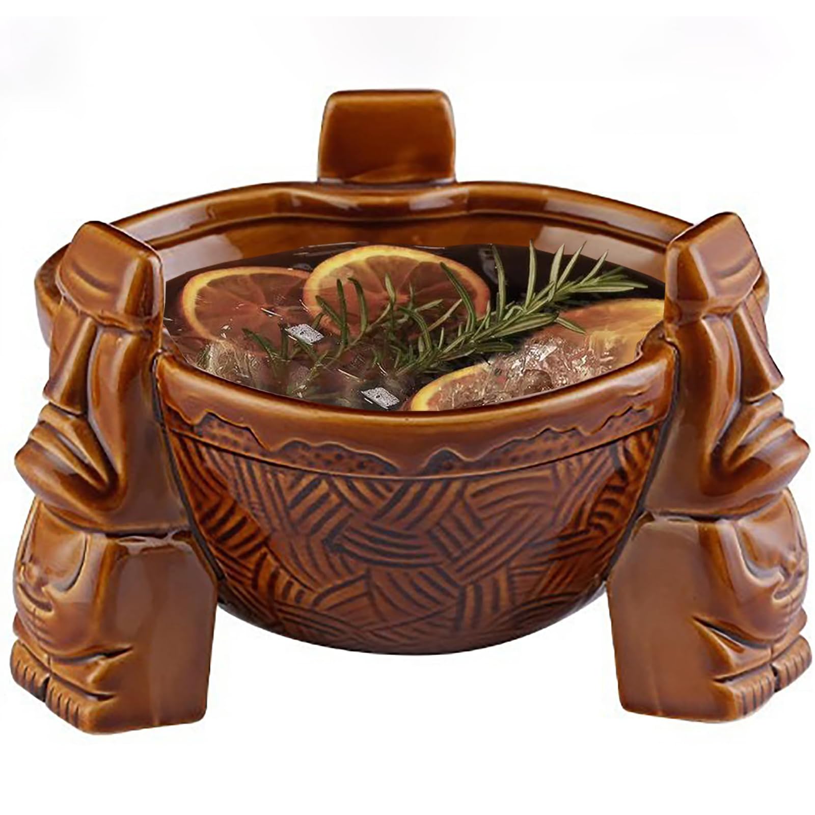 Scorpion Bowl, Tiki Bowl,Food Grade Ceramic Decorative Bowl, Pedestal Decorative Bowl, Party Serveware for Cocktails, Tiki Drinkware for Bar, Party, Holidays, and More