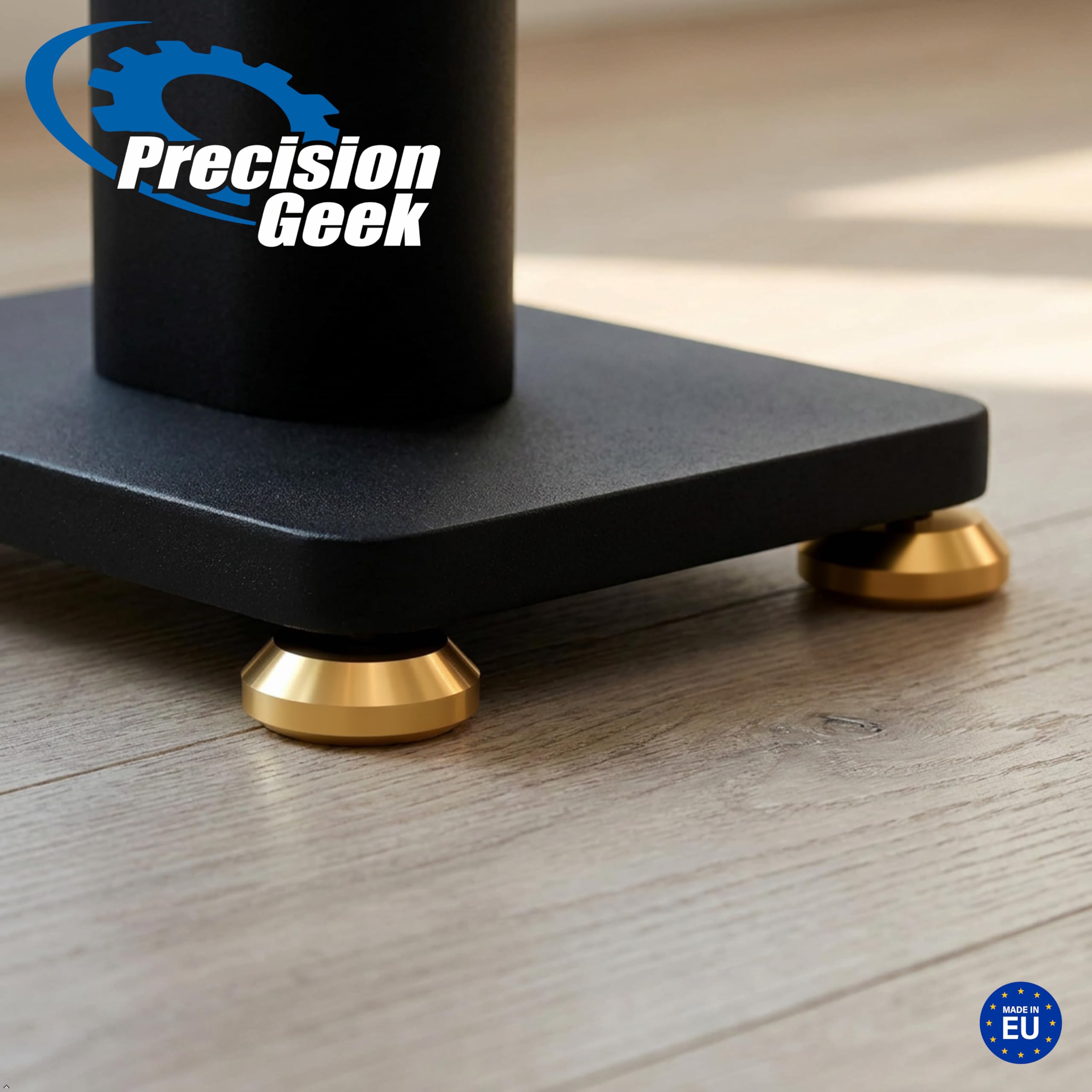 PrecisionGeek - Podkładki Pod Kolce Głośnikowe Średnica 40mm Mosiądz (4 sztuki)