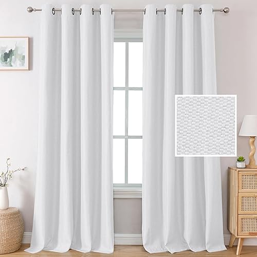 Miniatura 1 de H.VERSAILTEX Cortinas opacas de lino para dormitorio  sala de estar con aislamiento térmico, cortinas con ojales y textura de lino efecto Burlab, 2