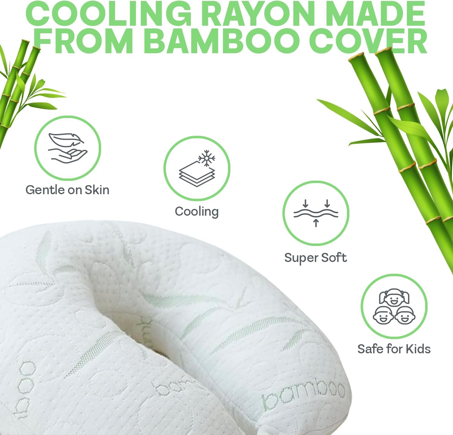 Sacred Thread Rayon Derived from Bamboo Travel Neck Pillow for Airplanes, Memory Foam for Airplane, Ergonomic Design Neck Rest, Travel Pillow for Sleeping (White)