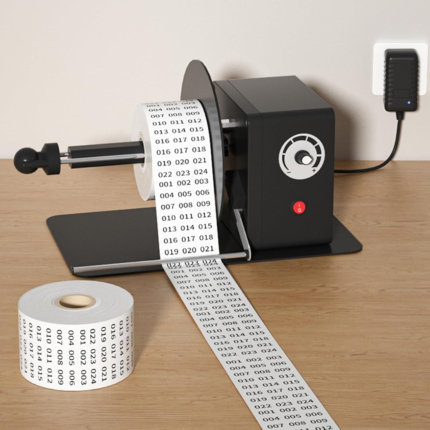 Elektryczna maszyna do etykietowania, automatyczna maszyna do przewijania etykiet, wysoki moment obrotowy, wydajny zwijacz etykiet, średnica wewnętrzna tuby papierowej 25/40 mm, do fabryki