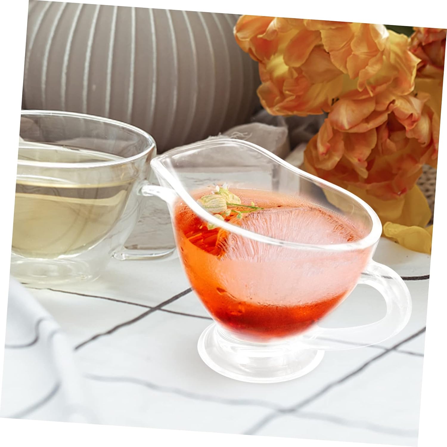 Glass Gravy Serving Boat with Handle, 170ml, for Everyday Use