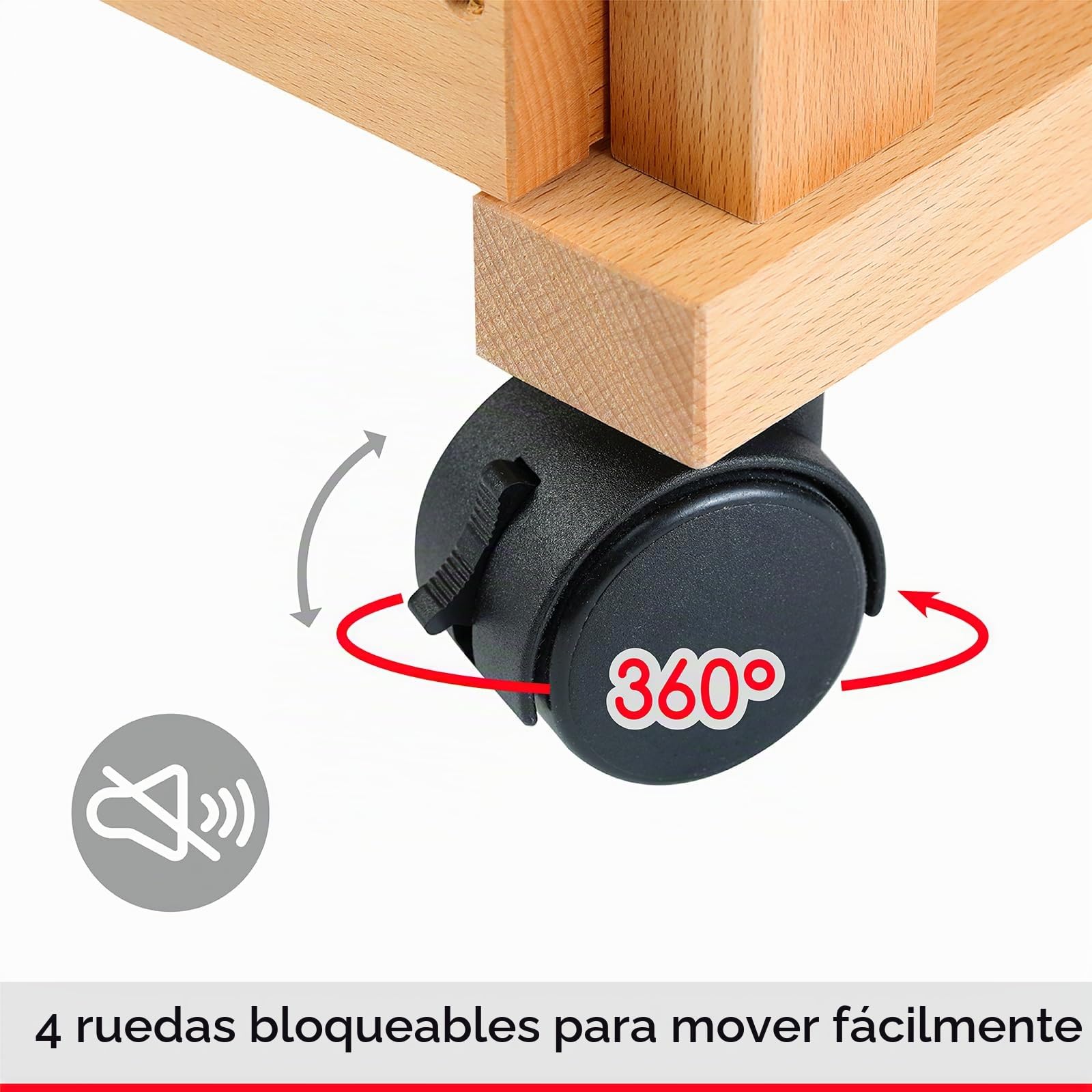 MEEDEN Carro de Almacenamiento de Materiales de Arte de 3 Niveles Con 4 Ruedas de Bloqueo, 3 Estantes Abiertos, Carro de Estudio de Madera de Haya