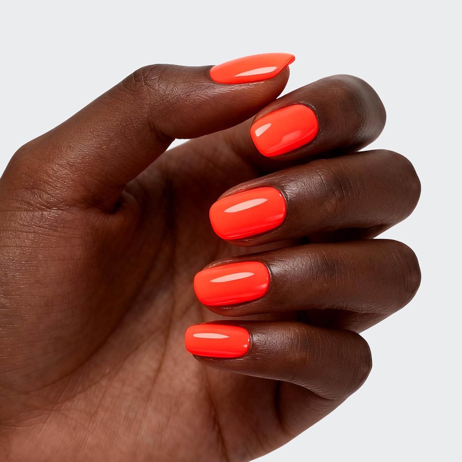 Neon Orange Red Gel Nail Polish - Bright Summer Color