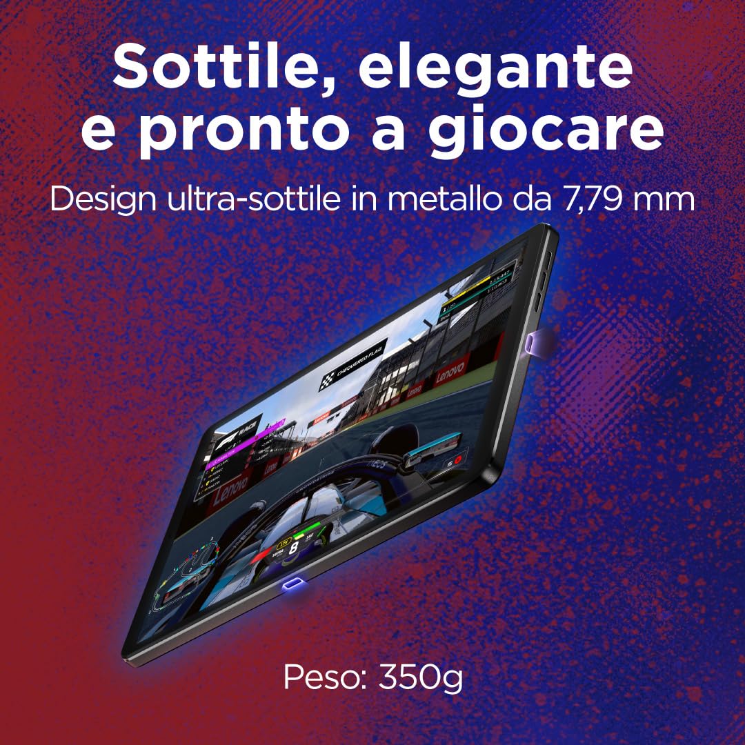 Lenovo Legion Tab con Google Gemini - Tablet Gaming 8.8" | 2.5K 165Hz, Processore Qualcomm Snapdragon 8 Gen 3, RAM 12GB LPDDR5x, Memoria 256GB, Wi-Fi 7, Android 14, Eclipse Black