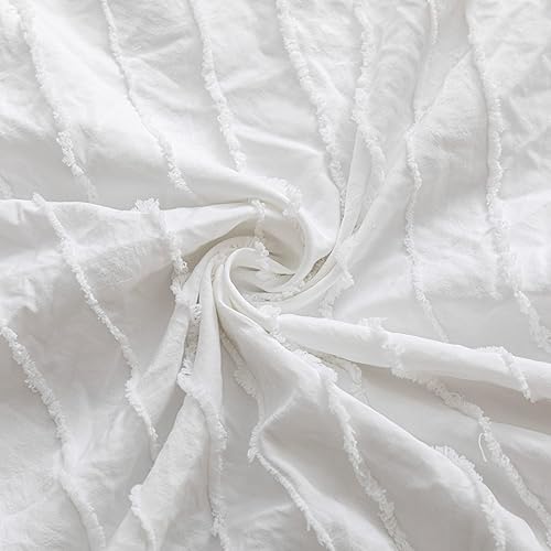 Miniatura 5 de JELLYMONI Paquete de 2 fundas de almohada blancas tamaño King, fundas de almohada de microfibra suave a rayas con cierre de sobre (almohadas no