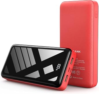 LOOPEAK Power Bank 27000mAh 22.5W Fast Charging Portable Charger, USB C Quick Charge with 3 Outputs&2 Inputs, LED Display, High Capacity External Cell Phone Battery Pack for iPhone, iPad, Android Red