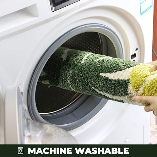 Miniatura 6 de Plants - Alfombra de baño antideslizante súper absorbente, extra suave y 100% microfibra, lavable a máquina, alfombra para baño, cocina y sala de