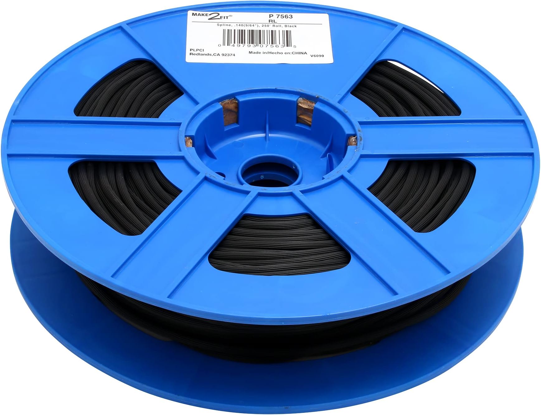 P 7563 Screen Retainer Spline, 0.140 In. (9/64 In.), 250 foot, Black (1 Roll)