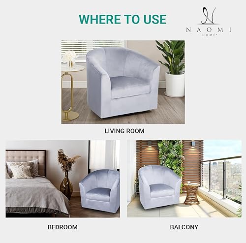 Miniatura 103 de Naomi Home Frida Silla moderna de mediados de siglo, sillas decorativas con marco de madera duradera para sala de estar, silla de lectura con