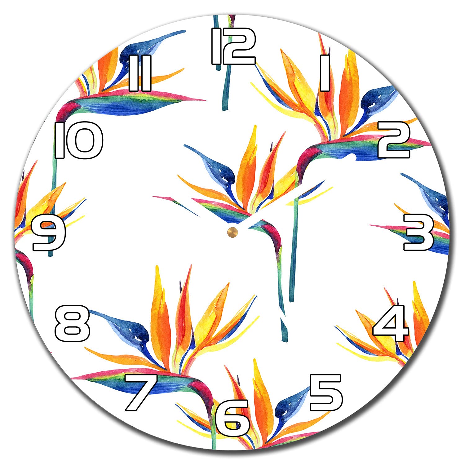 Horloge en verre cuisine et salon au design moderne oiseau paradis