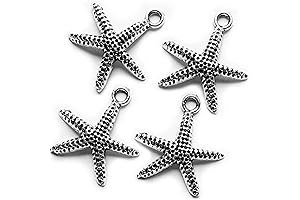 Pack of 85 Silver Starfish Charms for DIY Jewelry Creations