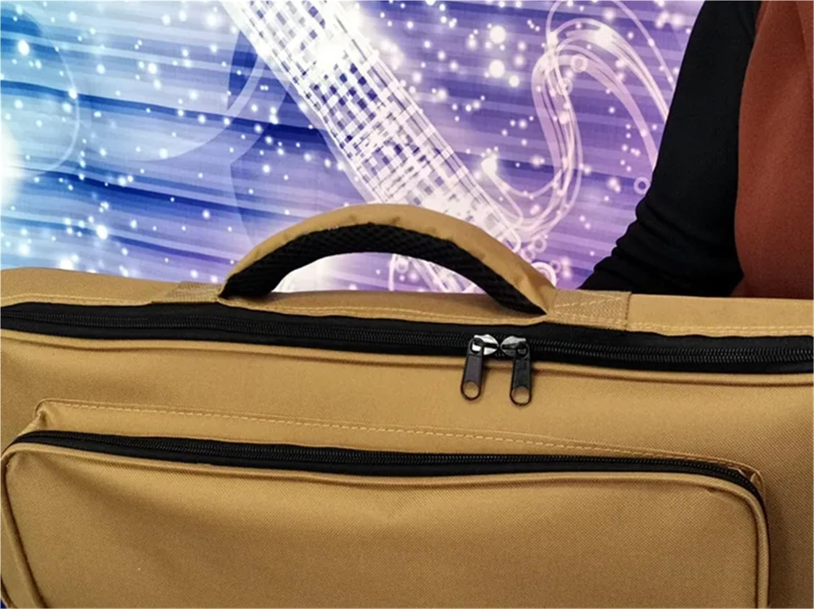 Bolsa para Teclado De Piano Funda for Teclado de 37 Teclas, Teclado portátil, Piano, Bolsa de Tela Oxford Impermeable para Piano(Brown)