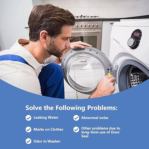 Miniatura 4 de Junta de arranque de puerta de lavadora MDS47123608 WM8100HVA mejorada, sello de junta de puerta de lavadora compatible con LG/Kenmore,