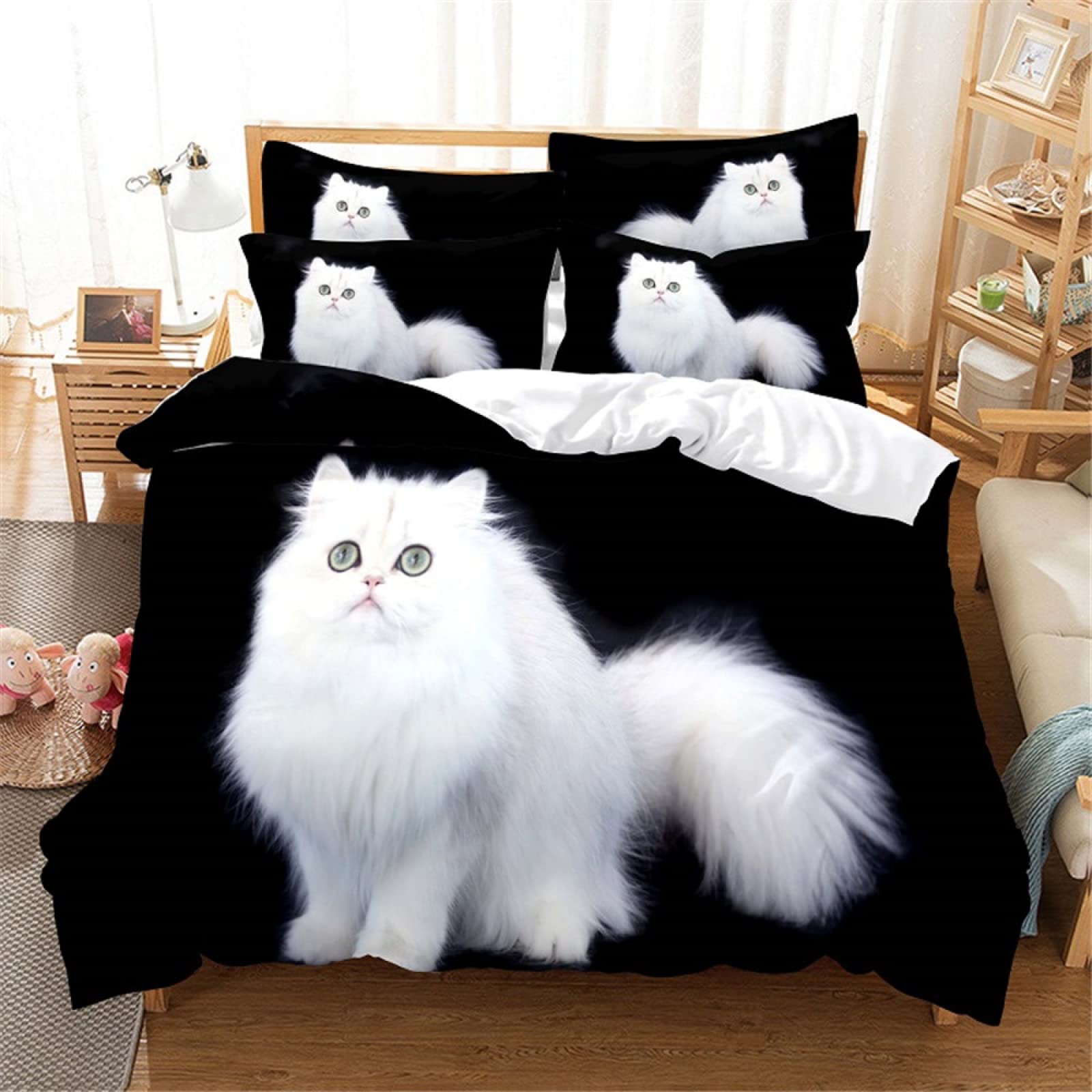 Housse de couette chaton blanc : offrez des nuits douces et rassurantes