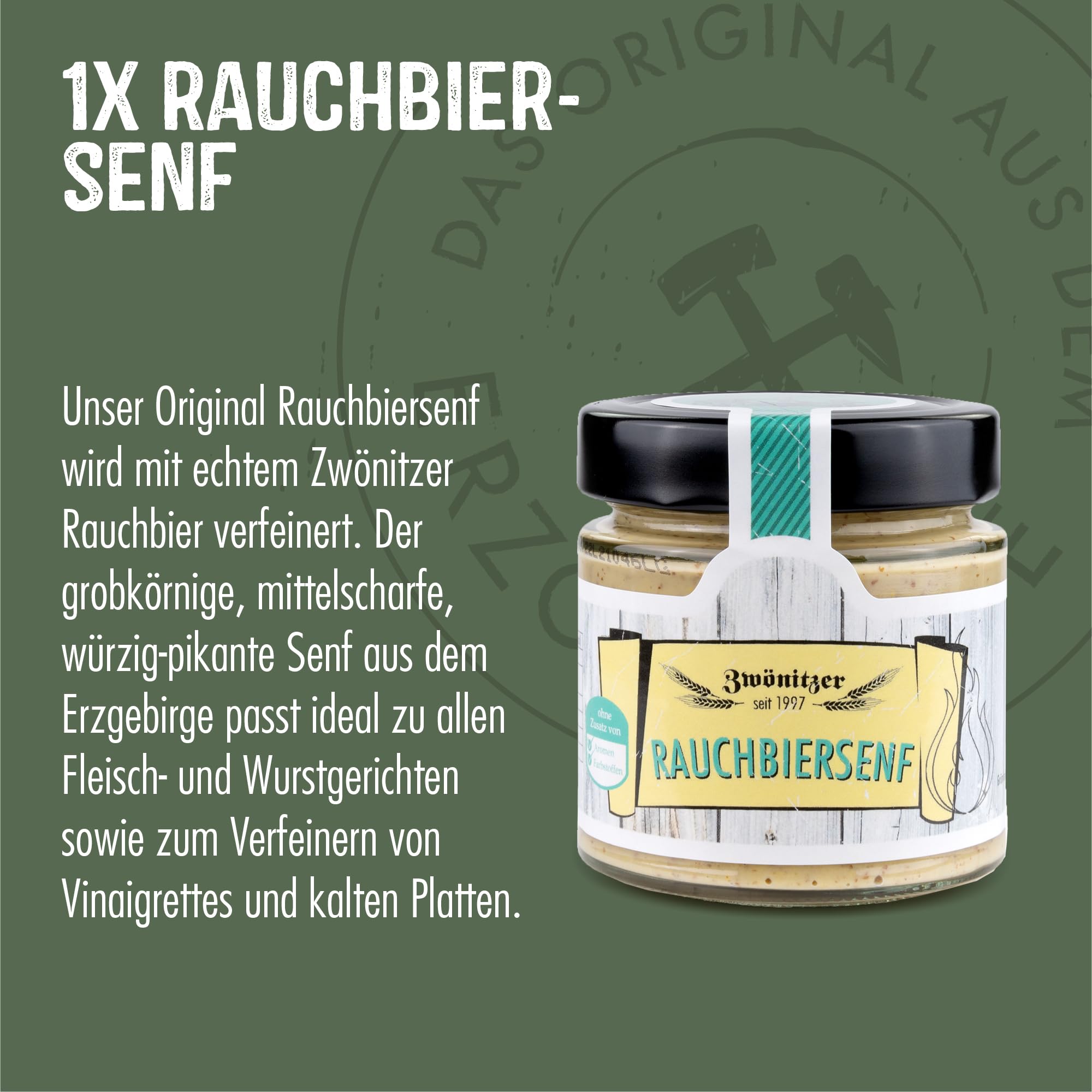 Brauerei Zwönitz – Papas Grillbox – Grill Set mit Bier, Senf & BBQ Sauce - BBQ Geschenkset - Grill Geschenke für Männer - BBQ Zubehör - Geschenke für Grillfans