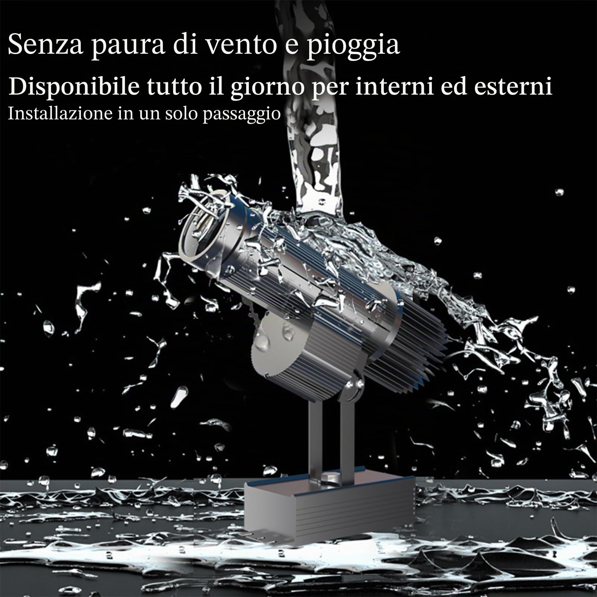 Proiettore logo personalizzato 20/60/110 W per negozio, pubblicità aziendale o parete esterna impermeabile HD LED decorazione della stanza dei bambini adulti (nero)