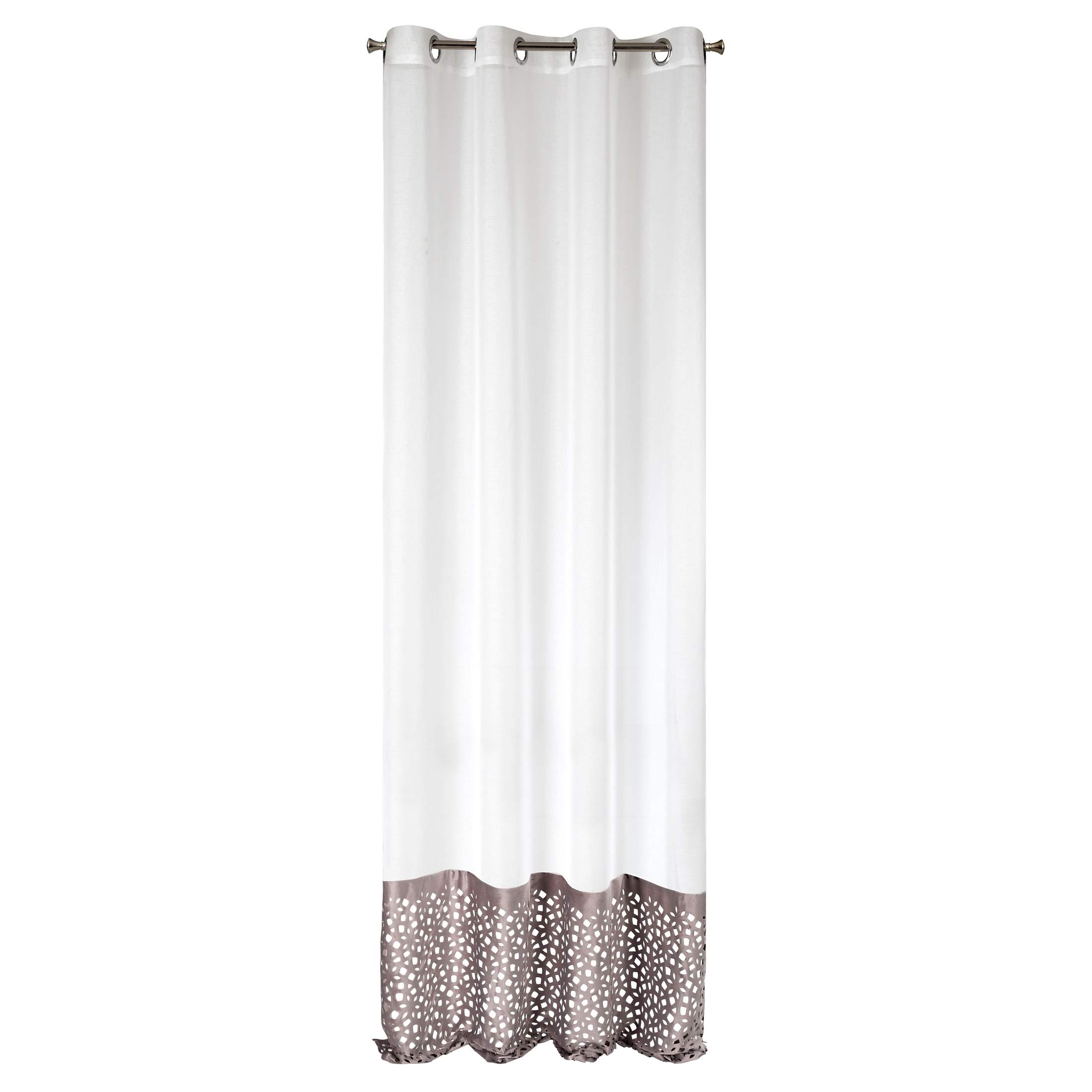 Eurofirany curtain, smooth, transparent eyelets, 140 x 250 cm, curtains, transparent, elegant, glamour, bedroom, living room, lounge, white + powder.